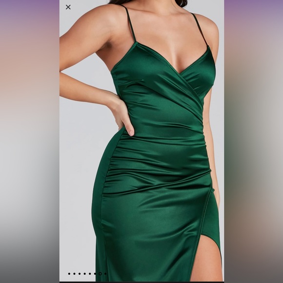 Windsor wrap skirt satin dress - Picture 2 of 5